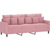 2dílná sedací souprava s poduškami samet [3201723] (Barva Růžová)