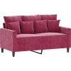 2dílná sedací souprava s poduškami samet [3201723] (Barva Růžová)