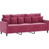 3dílná sedací souprava s poduškami samet [3201683] (Barva Růžová)