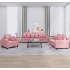 3dílná sedací souprava s poduškami samet [3201683] (Barva Růžová)