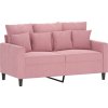 3dílná sedací souprava s poduškami samet [3201683] (Barva Růžová)