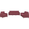 3dílná sedací souprava s poduškami textil [3202060] (Barva vínová červená)