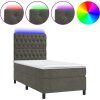 Box spring postel s matrací a LED 90x200 cm samet [3136282] (Barva Tmavě šedá)