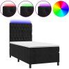 Box spring postel s matrací a LED 90x200 cm samet [3136282] (Barva Tmavě šedá)