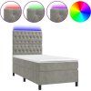 Box spring postel s matrací a LED 90x200 cm samet [3136282] (Barva Tmavě šedá)