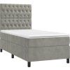 Box spring postel s matrací a LED 90x200 cm samet [3136282] (Barva Tmavě šedá)
