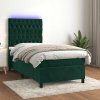 Box spring postel s matrací a LED 90x190 cm samet [3136280] (Barva Růžová)