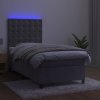Box spring postel s matrací a LED 90x190 cm samet [3136339] (Barva Tmavě moddrá)