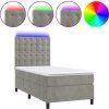 Box spring postel s matrací a LED 90x190 cm samet [3136339] (Barva Tmavě moddrá)