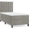 Box spring postel s matrací a LED 90x190 cm samet [3136339] (Barva Tmavě moddrá)