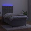 Box spring postel s matrací a LED 90x190 cm samet [3136339] (Barva Tmavě moddrá)