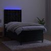 Box spring postel s matrací a LED 90x190 cm samet [3136339] (Barva Tmavě moddrá)