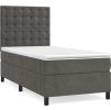 Box spring postel s matrací a LED 90x190 cm samet [3136339] (Barva Tmavě moddrá)