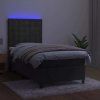 Box spring postel s matrací a LED 90x190 cm samet [3136339] (Barva Tmavě moddrá)