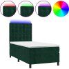 Box spring postel s matrací a LED 90x190 cm samet [3136339] (Barva Tmavě moddrá)
