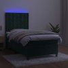 Box spring postel s matrací a LED 90x190 cm samet [3136339] (Barva Tmavě moddrá)