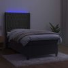 Box spring postel s matrací a LED 90x190 cm samet [3139719] (Barva Tmavě moddrá)