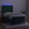 Box spring postel s matrací a LED 90x190 cm samet [3139719] (Barva Tmavě moddrá)