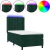 Box spring postel s matrací a LED 90x200 cm samet [3139786] (Barva Růžová)