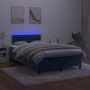 Box spring postel s matrací a LED 120x200 cm samet [3134457] (Barva Tmavě moddrá)