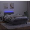 Box spring postel s matrací a LED 120x200 cm samet [3134457] (Barva Tmavě moddrá)