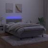 Box spring postel s matrací a LED 120x200 cm samet [3134457] (Barva Tmavě moddrá)