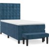 Box spring postel s matrací 90x200 cm samet [3138065] (Barva Tmavě moddrá)