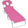 Skládací opalovací lehátko s podhlavníky práškovaná ocel [310333] (Barva magento růžová)