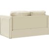 Podlahová rozkládací pohovka 2v1 112x174x55 cm umělá kůže [353974] (Barva Krémová)