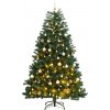 Umělý sklápěcí vánoční stromek s 300 LED a koulemi 180 cm [3210146]