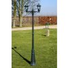 Zahradní lampa vysoká 2 ramena 215 cm tmavě zelená/černá hliník [40247]