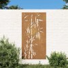 Zahradní nástěnná dekorace 105 x 55 cm cortenová ocel Bambus [824506]