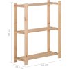 Úložný regál se 3 policemi 60 x 28,5 x 90 cm masivní borovice [327322] (Barva Přírodní)