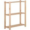 Úložný regál se 3 policemi 60 x 28,5 x 90 cm masivní borovice [327322] (Barva Přírodní)