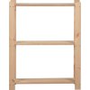 Úložný regál se 3 policemi 60 x 28,5 x 90 cm masivní borovice [327322] (Barva Přírodní)