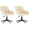 Otočné jídelní židle 2 ks samet [3103386] (Barva Krémová)