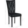Jídelní židle 4 ks samet [246487] (Barva Černá)