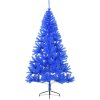 Umělý poloviční vánoční stromek se stojanem 210 cm PVC [344683] (Barva Modrá)