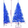 Umělý poloviční vánoční stromek se stojanem 210 cm PVC [344683] (Barva Modrá)