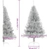 Umělý poloviční vánoční stromek se stojanem 180 cm PVC [344697] (Barva Stříbrná)