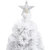 Vánoční stromek s LED osvětlením 210 cm optické vlákno [328458] (Barva Bílo-modrá)