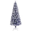 Vánoční stromek s LED osvětlením 210 cm optické vlákno [328458] (Barva Bílo-modrá)