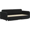 Válenda s přistýlkou a zásuvkami 90 x 190 cm samet [3196992] (Barva Černá)