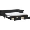 Válenda s přistýlkou a zásuvkami 90 x 190 cm samet [3197858] (Barva Černá)