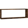 Nástěnné obdélníkové police 2 ks 80 x 15 x 26,5 cm [815915] (Barva Kouřový dub)