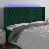 Čelo postele s LED 183 x 16 x 118/128 cm samet [3124444] (Barva Světle šedá)
