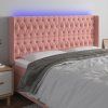 Čelo postele s LED 183 x 16 x 118/128 cm samet [3124444] (Barva Světle šedá)