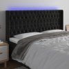 Čelo postele s LED 183 x 16 x 118/128 cm samet [3124444] (Barva Světle šedá)