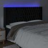 Čelo postele s LED 183 x 16 x 118/128 cm samet [3124444] (Barva Světle šedá)