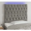 Čelo postele s LED 90x7x118/128 cm samet [3122796] (Barva Světle šedá)